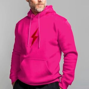 BRUCE BOLT Hot Pink "BOLT" Logo Hoodie with Pink/Red Bolt Size Youth Large